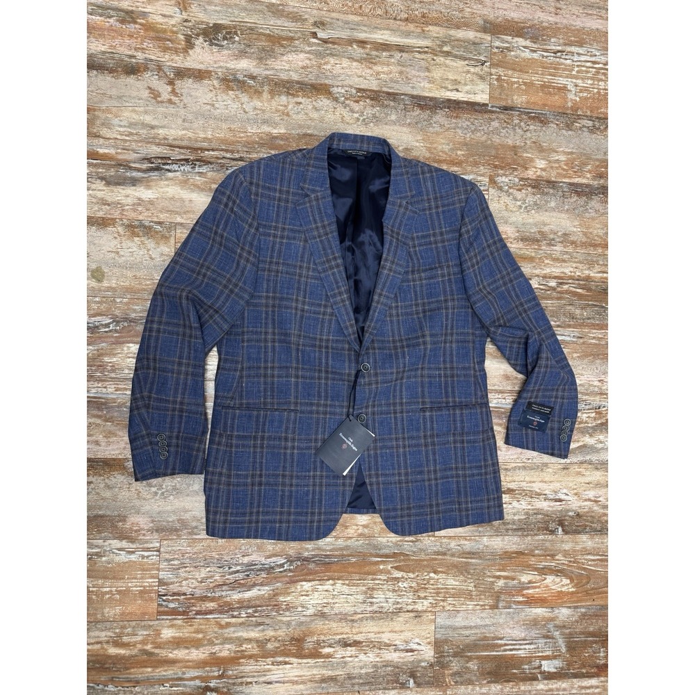 Saks Fifth Ave. Ermenegildo Zenga Cloth Sport Coat New With Tags Size 46 R Blue